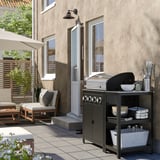 GRILLSKÄR Barbecue a gas con isola cucina, inox/da esterno, 111x61 cm