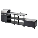 GRILLSKÄR Cucina da esterno/barbecue a gas, inox, 330x61 cm