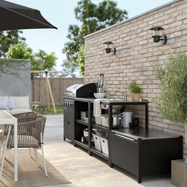GRILLSKÄR Cucina da esterno/barbecue a gas, inox, 330x61 cm