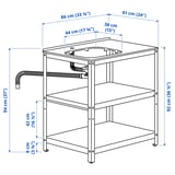 GRILLSKÄR Elemento per lavello, nero/inox da esterno, 86x61 cm
