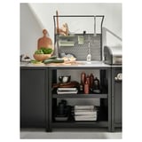 GRILLSKÄR Isola cucina con pannello di fondo, inox/da esterno, 86x61x176 cm