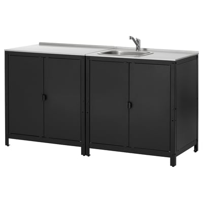 GRILLSKÄR Mobile con lavello/mobile, esterno, inox, 172x61 cm