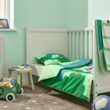 GRÖNFINK Set biancheria per lettino, 3 pezzi, verde/turchese, 70x140 cm
