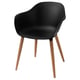 GRÖNSTA Sedia con braccioli interno/esterno, nero/marrone chiaro/legno