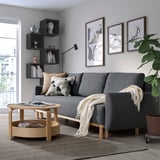 GRUNNARP Divano letto a 3 posti, Gunnared grigio fumo