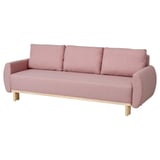 GRUNNARP Divano letto a 3 posti, Gunnared marrone chiaro-rosa