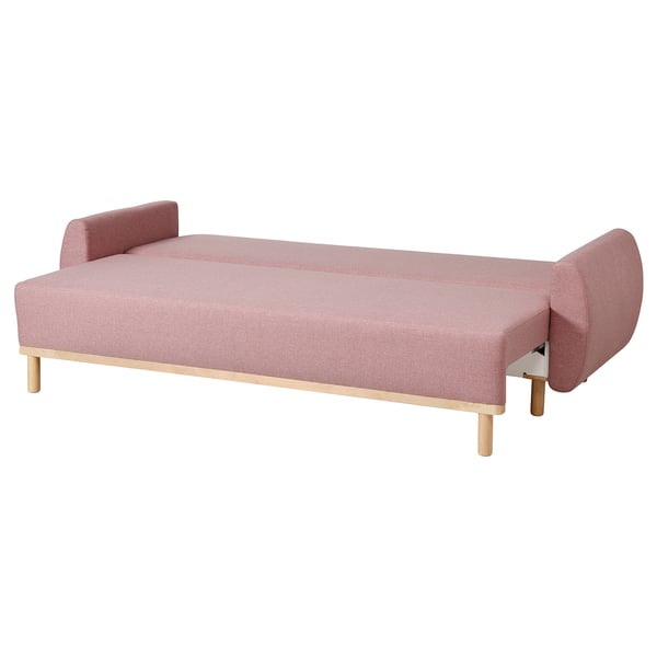 GRUNNARP Divano letto a 3 posti, Gunnared marrone chiaro-rosa