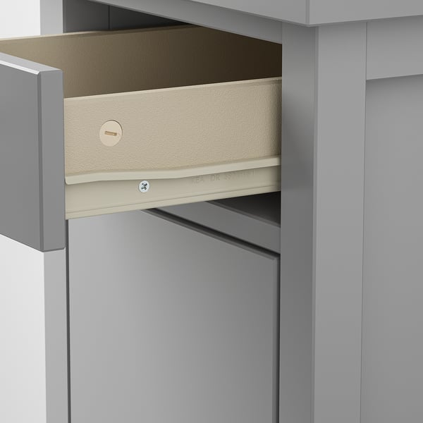 GULLABERG Comodino, con 1 cassetto con anta/grigio, 38x40x75 cm