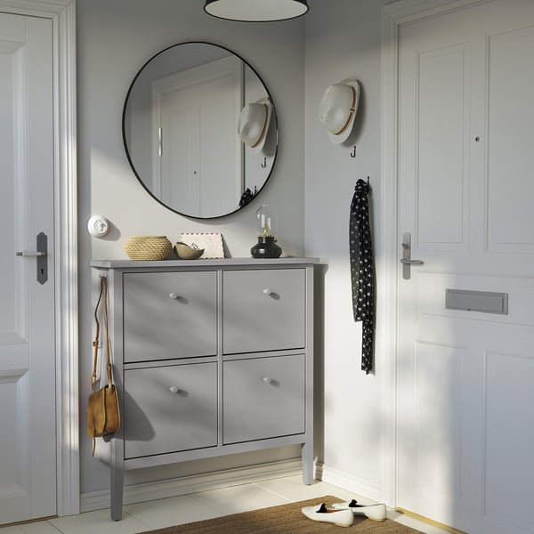 GULLABERG Scarpiera a 4 scomparti, grigio, 105x22x107 cm