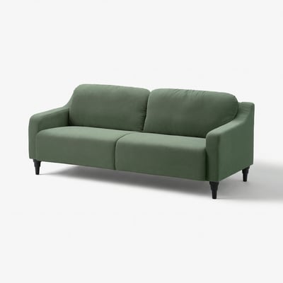 GULLVALLA Divano a 3 posti, Silkeryd grigio-verde