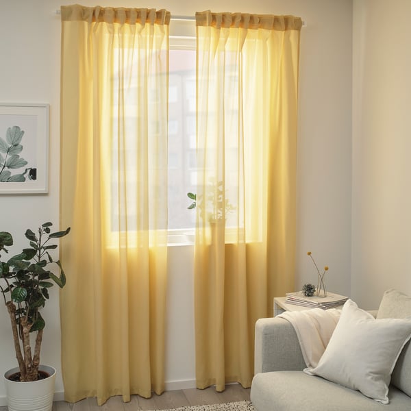 GUNRID Tenda che purifica l'aria, 2 teli, giallo, 145x300 cm