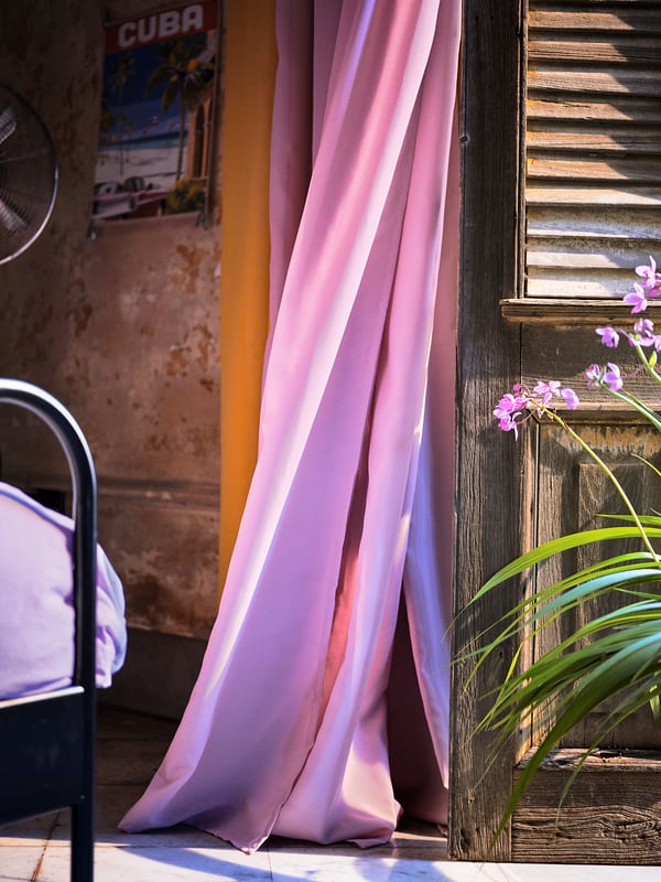 GUNRID Tenda che purifica l'aria, 2 teli, rosa pallido, 145x300 cm