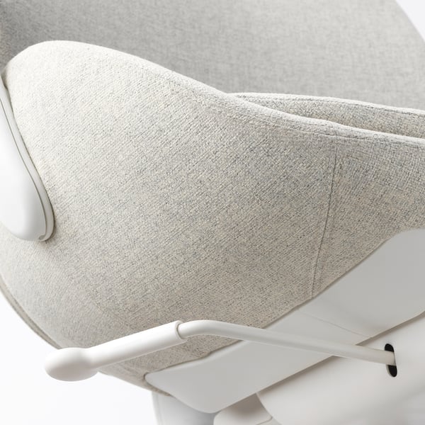 HATTEFJÄLL Sedia da ufficio con braccioli, Gunnared beige/bianco