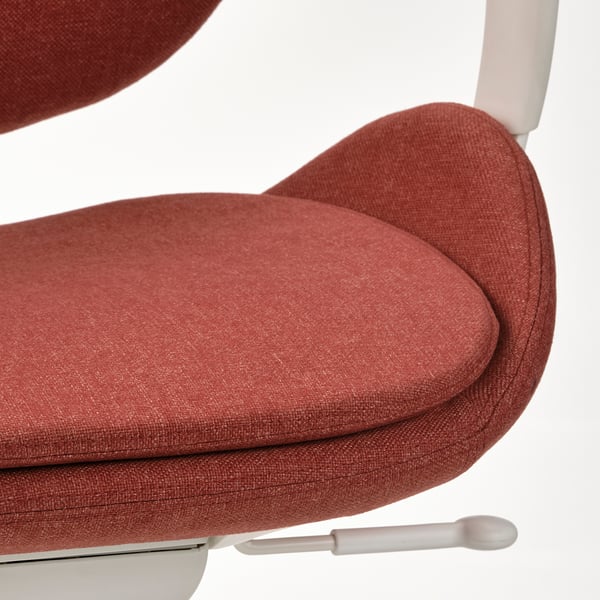 HATTEFJÄLL Sedia da ufficio con braccioli, Gunnared rosso/bianco