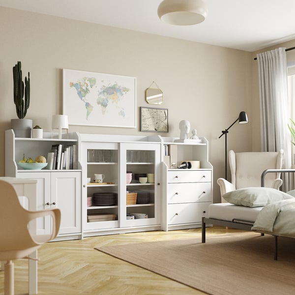 HAUGA Combinazione di mobili, bianco, 244x46x116 cm