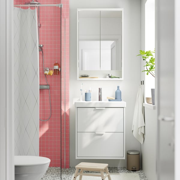 HAVBÄCK Mobile per lavabo con cassetti, bianco, 60x48x63 cm