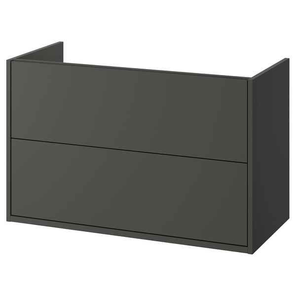 HAVBÄCK Mobile per lavabo con cassetti, grigio scuro, 100x48x63 cm