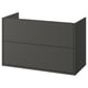 HAVBÄCK Mobile per lavabo con cassetti, grigio scuro, 100x48x63 cm