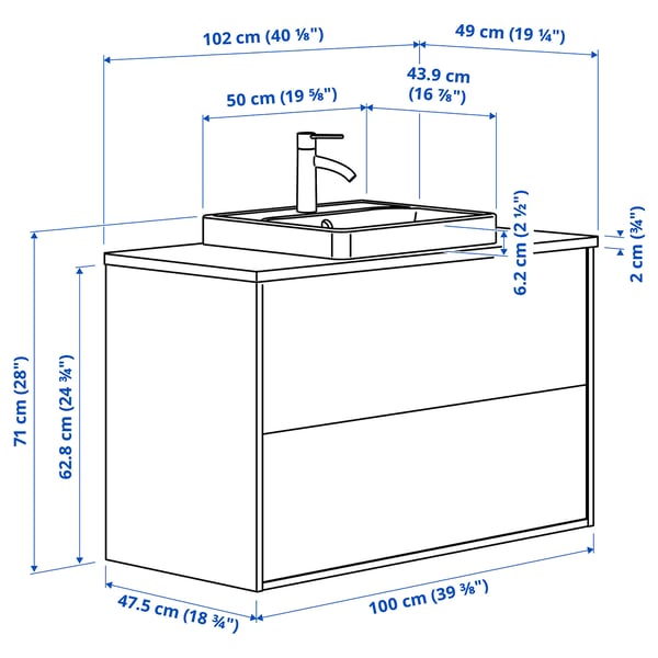 HAVBÄCK / ORRSJÖN Mobile lavabo/cassetti/lavabo/misc