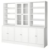 HAVSTA Combinazione con ante a vetro, bianco, 243x47x212 cm
