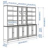 HAVSTA Combinazione con ante a vetro, bianco, 243x47x212 cm