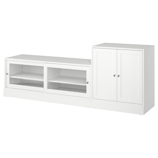 HAVSTA Combinazione per TV, bianco, 241x47x89 cm