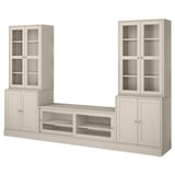 HAVSTA Combinazione TV/ante a vetro, grigio-beige, 322x47x212 cm