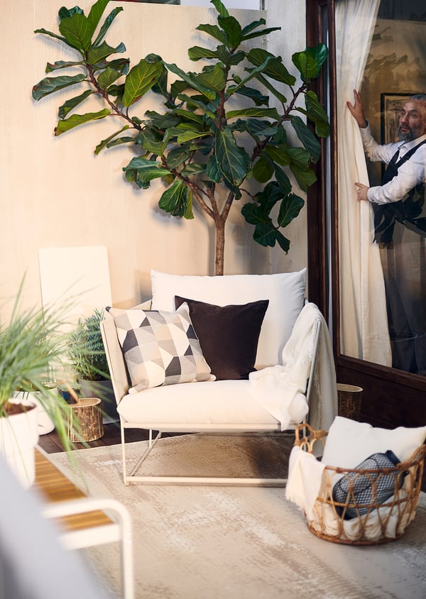 HAVSTEN Poltrona da giardino, beige/beige