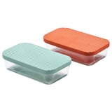 HAVSTOBIS Contenitore con coperchio, trasparente/multicolore, 700 ml