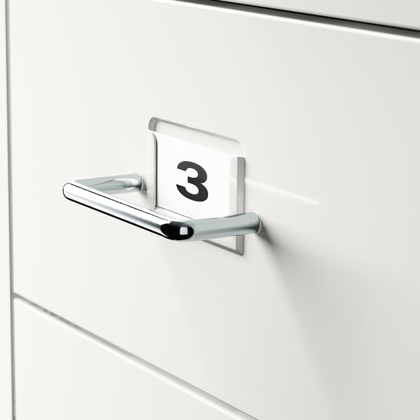 HELMER Cassettiera con rotelle, bianco, 28x65 cm