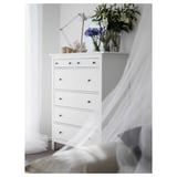 HEMNES Cassettiera con 6 cassetti, mordente bianco, 108x131 cm