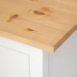HEMNES Scrivania, mordente bianco/marrone chiaro, 155x65 cm
