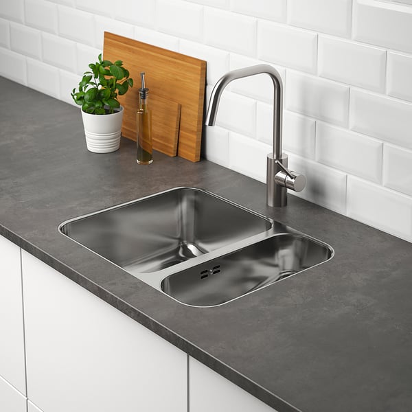 Lavelli Cucina Su Misura.Hillesjon Lavello Da Incasso A 1 Vasca 1 2 Inox Per Piano Lavoro Su Misura Laminato Ikea Svizzera