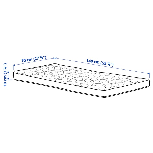 HIMLAVALV Materasso 3D per lettino, 70x140x10 cm
