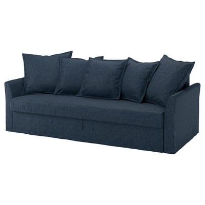 HOLMSUND Divano letto a 3 posti, Kilanda blu scuro