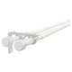 HUGAD / RÄCKA Combinazione bastone tenda doppio, con supporti da parete/soffitto/con terminali bianco, 120-210 cm