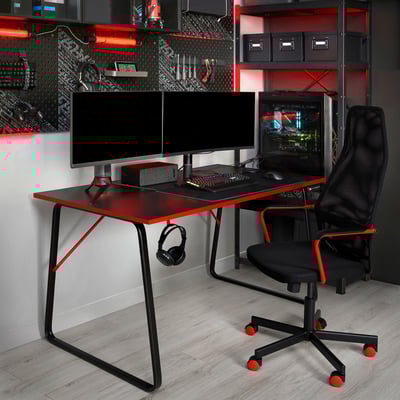 HUVUDSPELARE Scrivania da gaming, nero, 140x80 cm