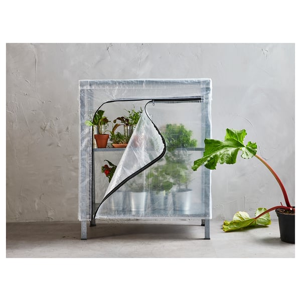 HYLLIS Scaffale con custodia, trasparente, 60x27x74 cm