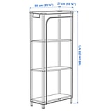 HYLLIS Scaffale con custodia, trasparente, 60x27x140 cm