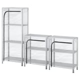 HYLLIS Scaffali con custodie, trasparente, 180x27x74-140 cm
