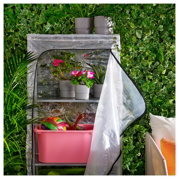HYLLIS Scaffali con custodie, trasparente, 180x27x74-140 cm