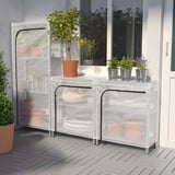 HYLLIS Scaffali con custodie, trasparente, 180x27x74-140 cm