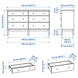 IDANÄS Set camera da letto 4 pezzi, marrone scuro, 180x200 cm