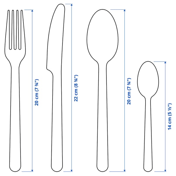 IKEA 365+ Servizio di posate, 24 pezzi, inox