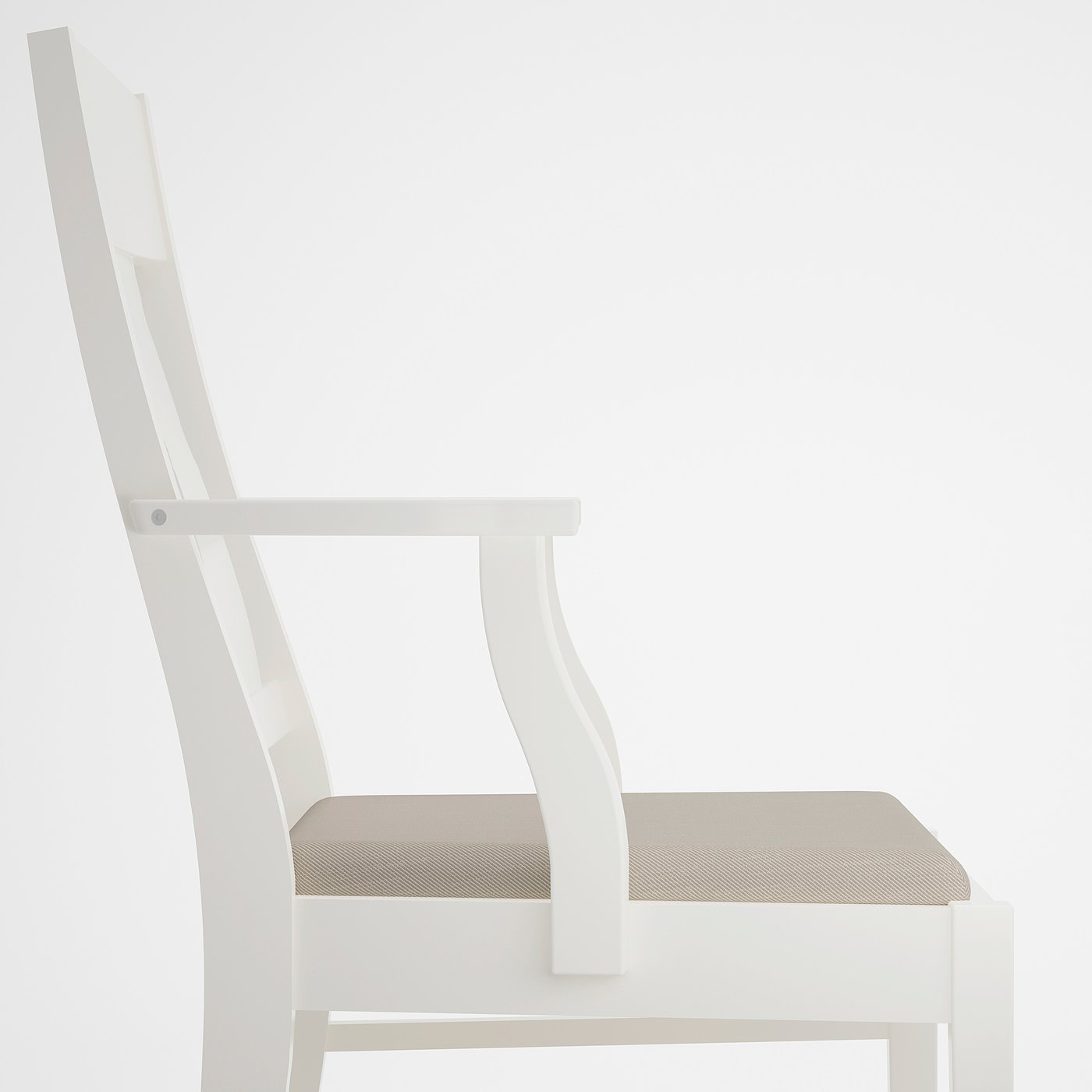 INGATORP Sedia con braccioli, bianco/Nordvalla beige - IKEA Svizzera