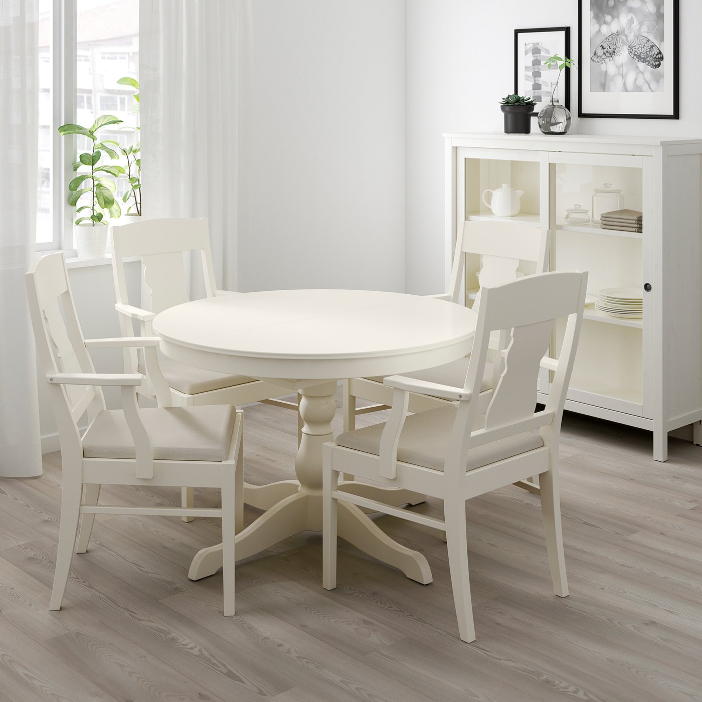INGATORP / INGATORP Tavolo e 4 sedie, bianco, 110/155 cm - IKEA Svizzera