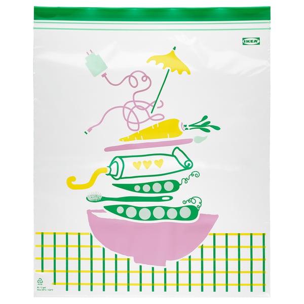 ISTAD Sacchetto richiudibile, multicolore/fantasia, 8.0 l