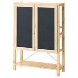 IVAR Scaffale con ante, pino/feltro, 89x30x124 cm