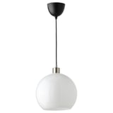 JÄRPLIDEN Lampada a sospensione, bianco vetro/nichelato, 30 cm