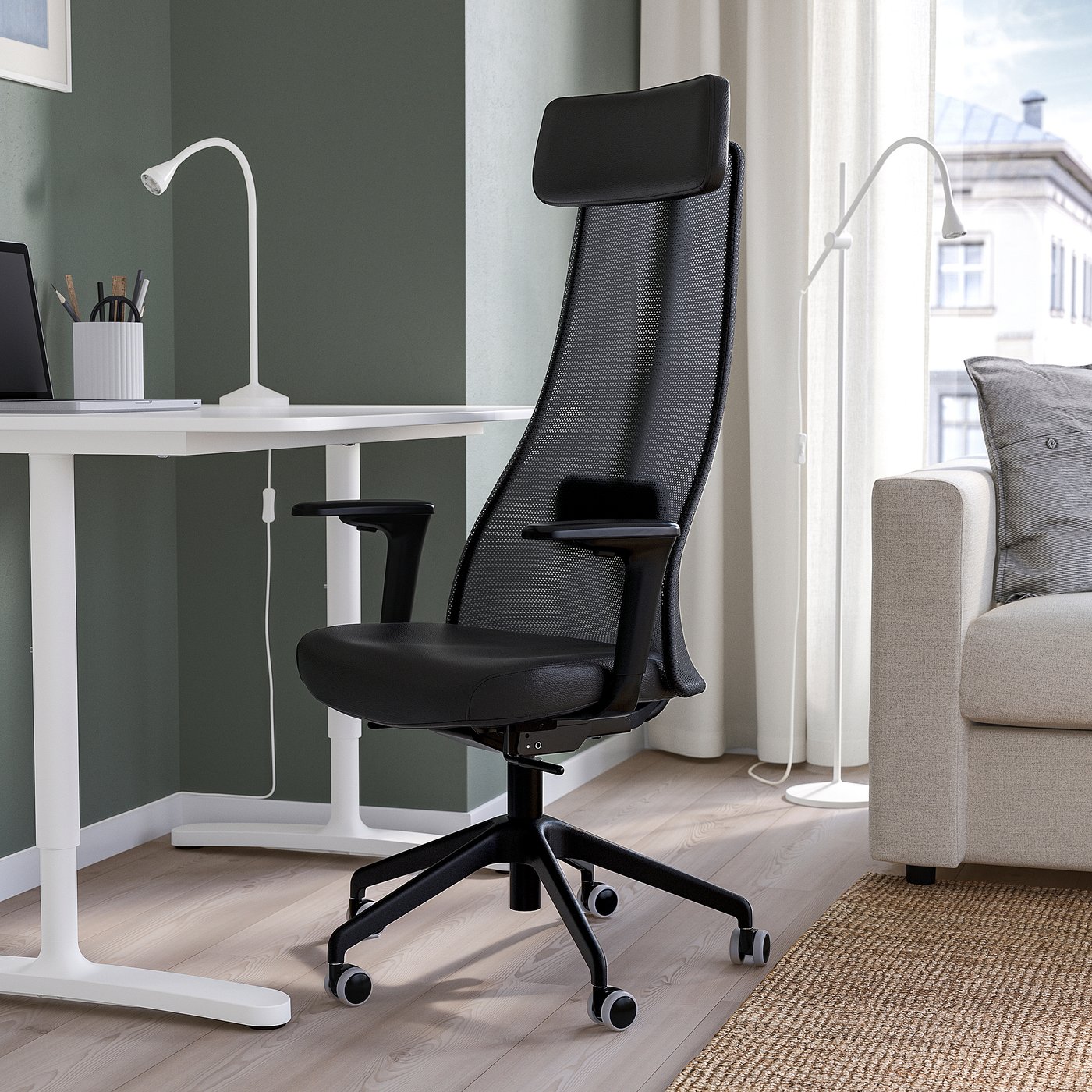JÄRVFJÄLLET Sedia da ufficio con braccioli, Glose nero - IKEA Svizzera